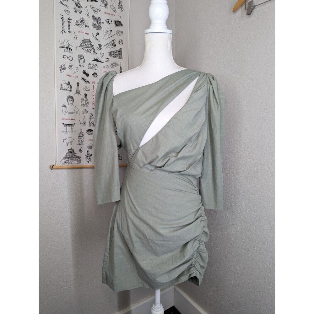 NWOT Revolve Atoir Perfect Places Asymmetrical Mini Dress Green Size 6 - Picture 4 of 12